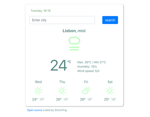 Weather app preview