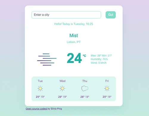 Weather app preview